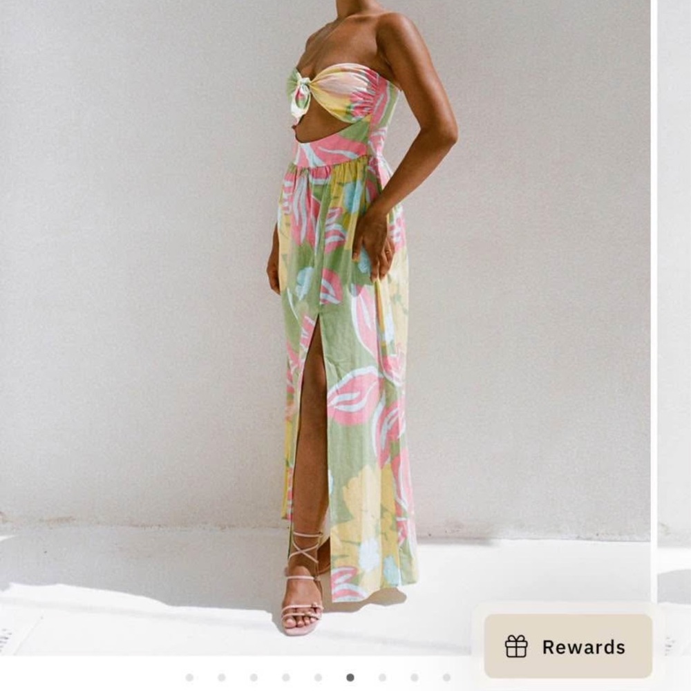 Floral Strapless Maxi Dress